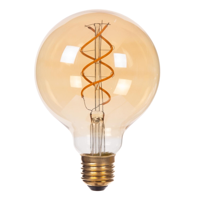 Lucide G95 - Filament bulb - Ø 9,5 cm - E27 - 1x4,9W 2200K - Amber